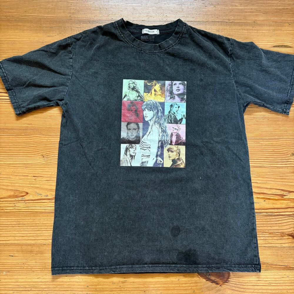 Taylor Swift Eras Tour dark gray short sleeve cotton shirt SIZE S